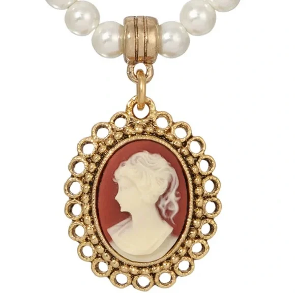 Cameo Necklace Old 1928 Jewelry Vintage 1928 Jewelry Pink Heart